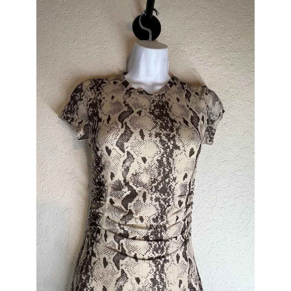 Stockholm Atelier & Other Stories Snake print sheer mesh dress sz US 2 - Picture 2 of 12